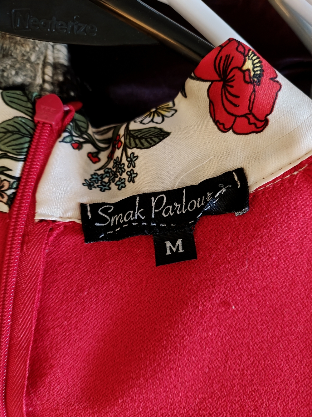 Smak Parlour Floral-Lined Pink Dress - Size M